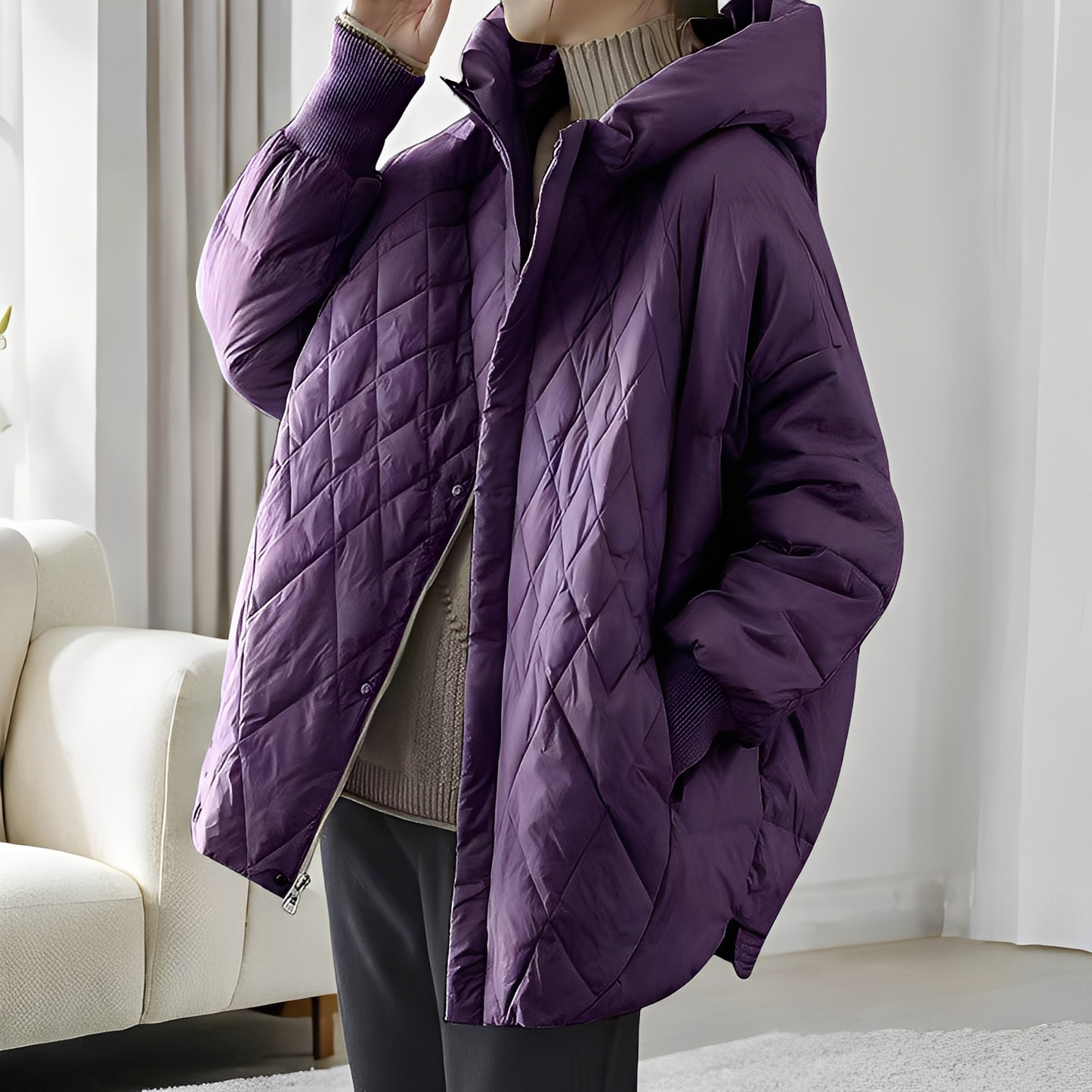 Abigail - Warme Damen-Winterjacke mit Daunen und Zipper