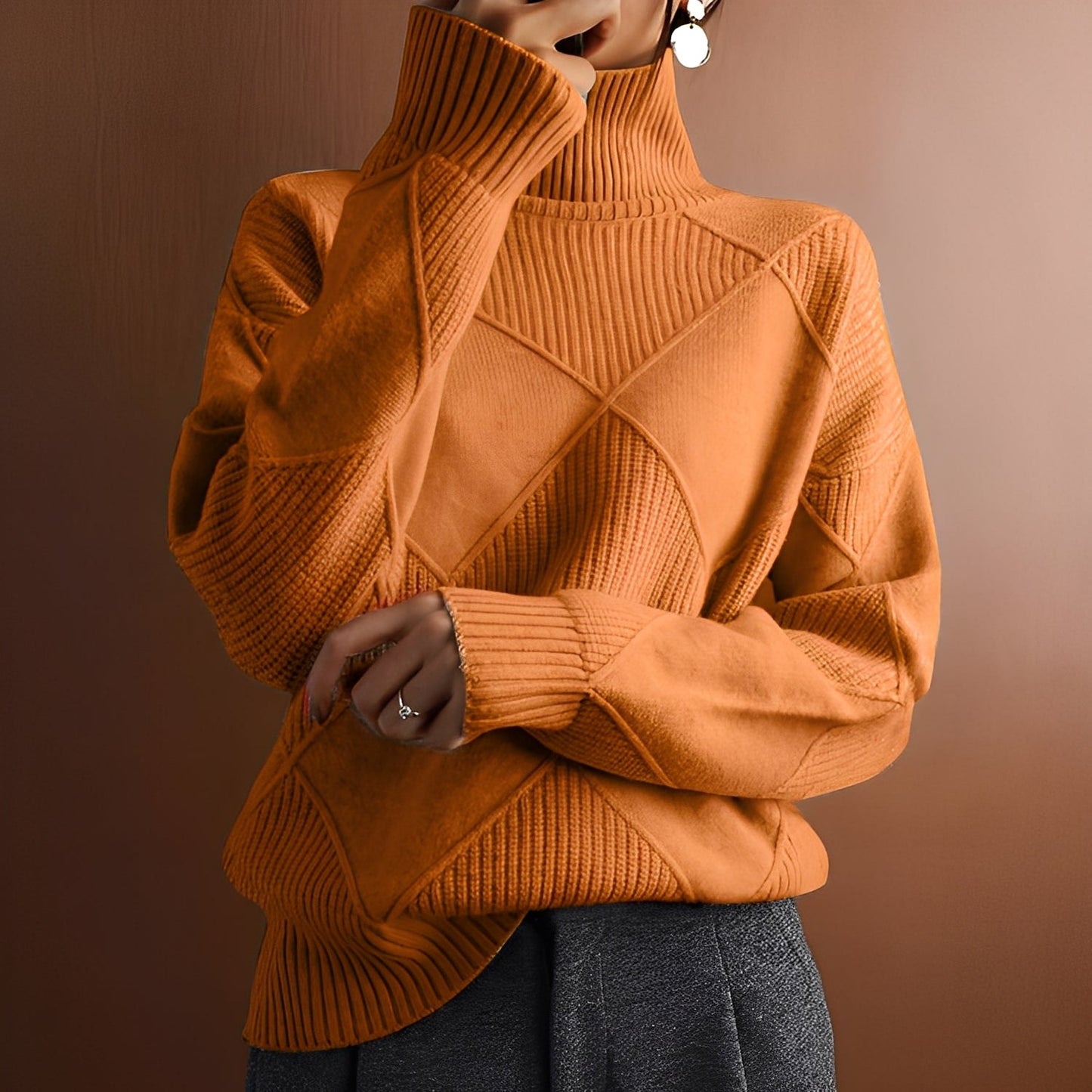 Lyndsea - Gemütlicher Damen-Rollkragenpullover