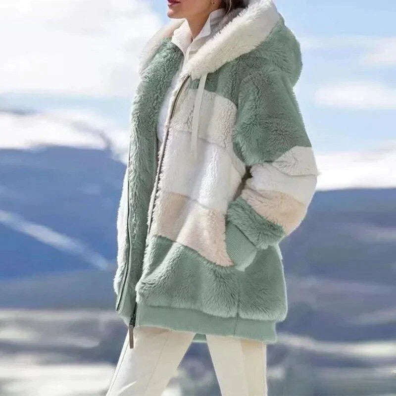 Alice – Kuschelige Tweed-Hoodie mit Wollfutter