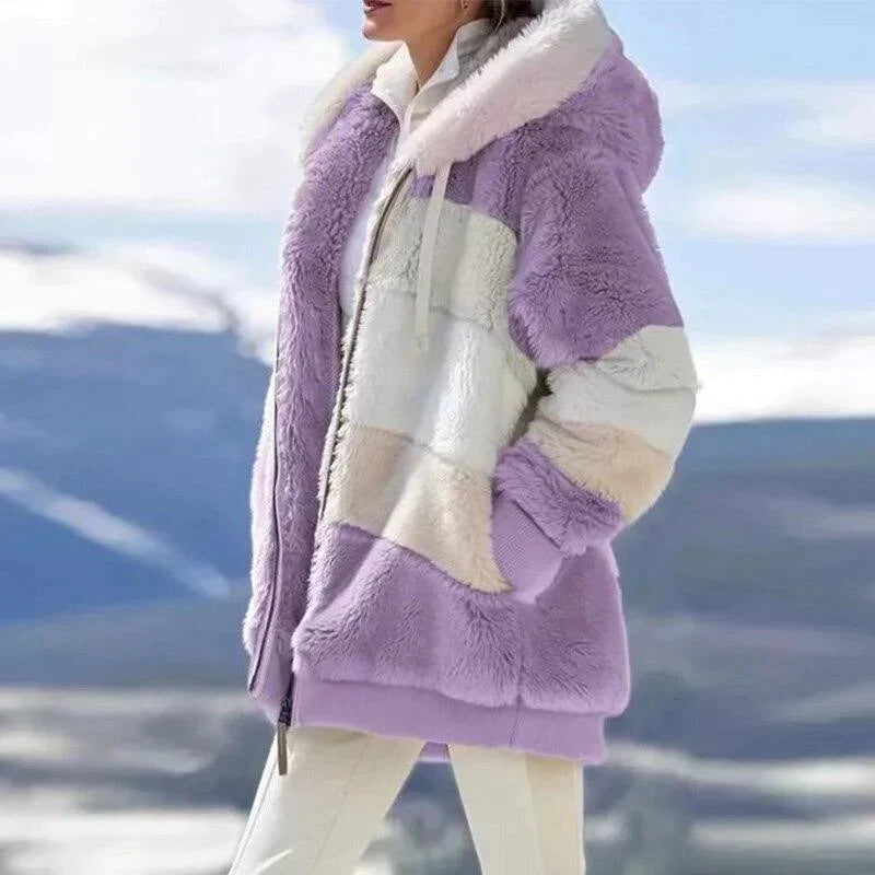 Alice – Kuschelige Tweed-Hoodie mit Wollfutter