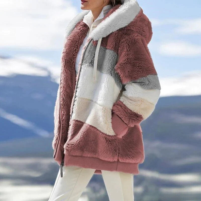 Alice – Kuschelige Tweed-Hoodie mit Wollfutter