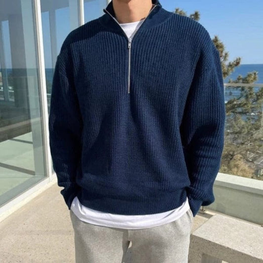 Carlo – Pullover mit halbseitigem Reißverschluss
