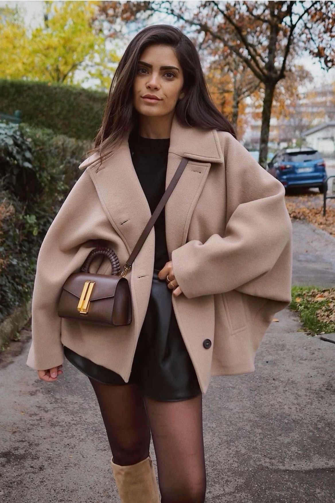 Elena – Oversize-Mantel aus Wollmischung Doppelreihig