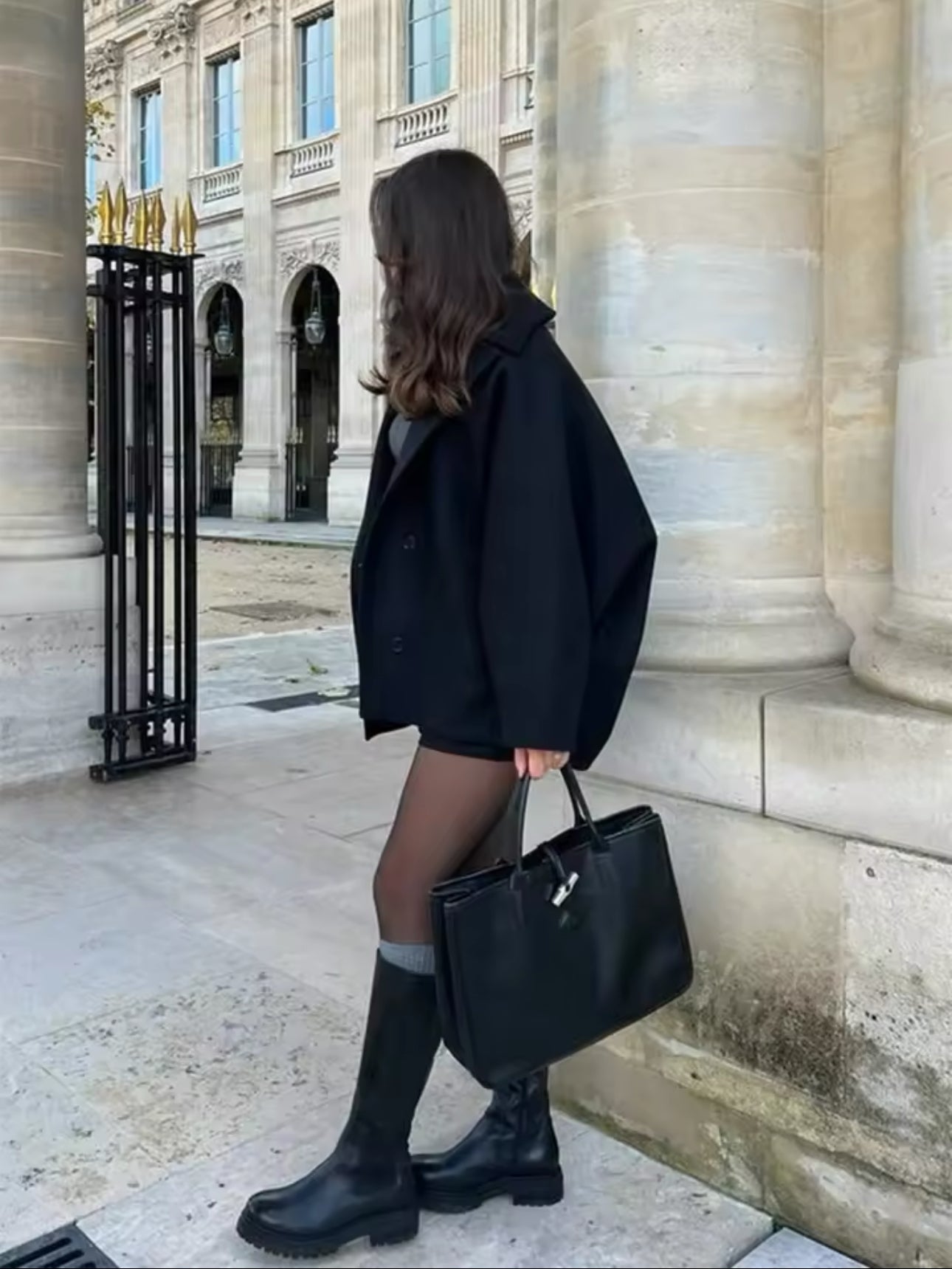 Elena – Oversize-Mantel aus Wollmischung Doppelreihig