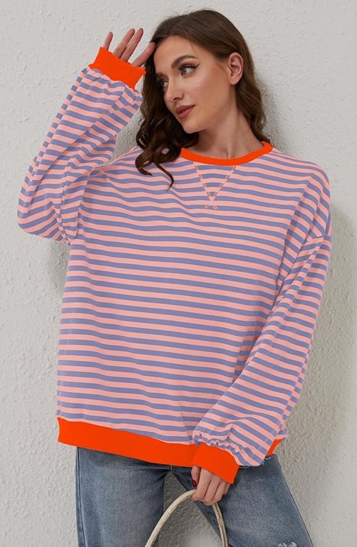 Monika – Damenpullover mit Streifen