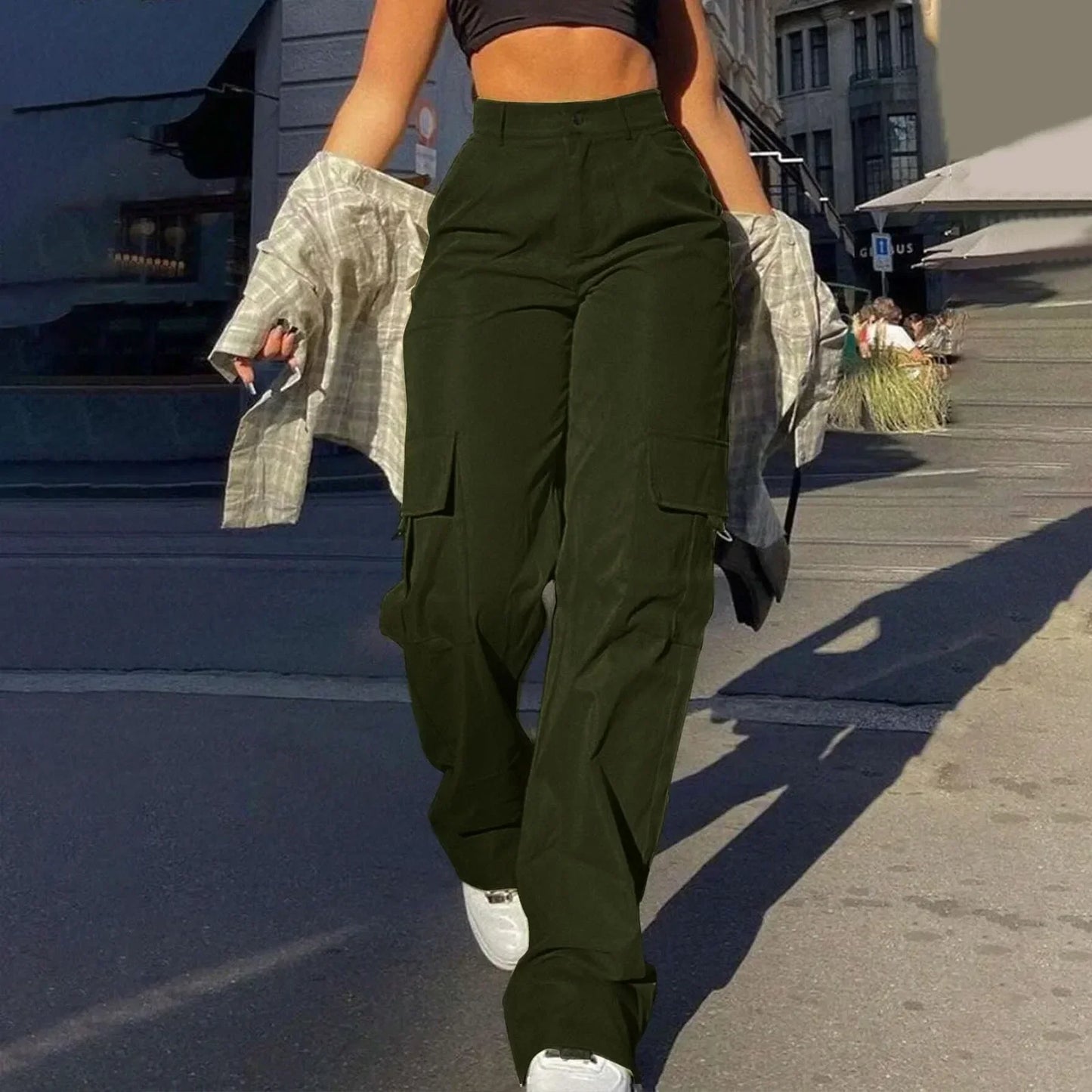 Paloma – Damen-Cargohosen mit hohem Bund