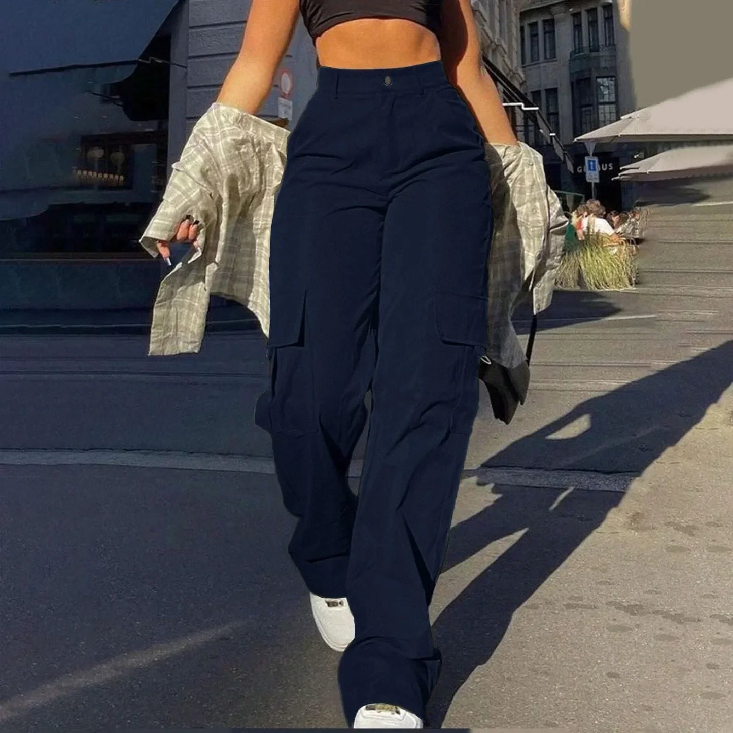 Paloma – Damen-Cargohosen mit hohem Bund