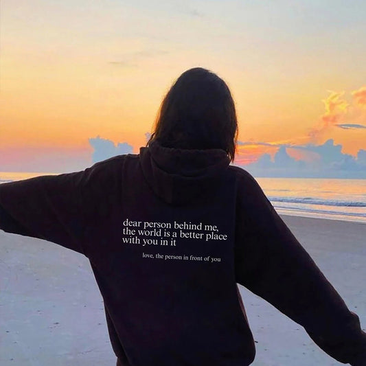 Liebe Person – Hoodie mit Rücken-Spruch