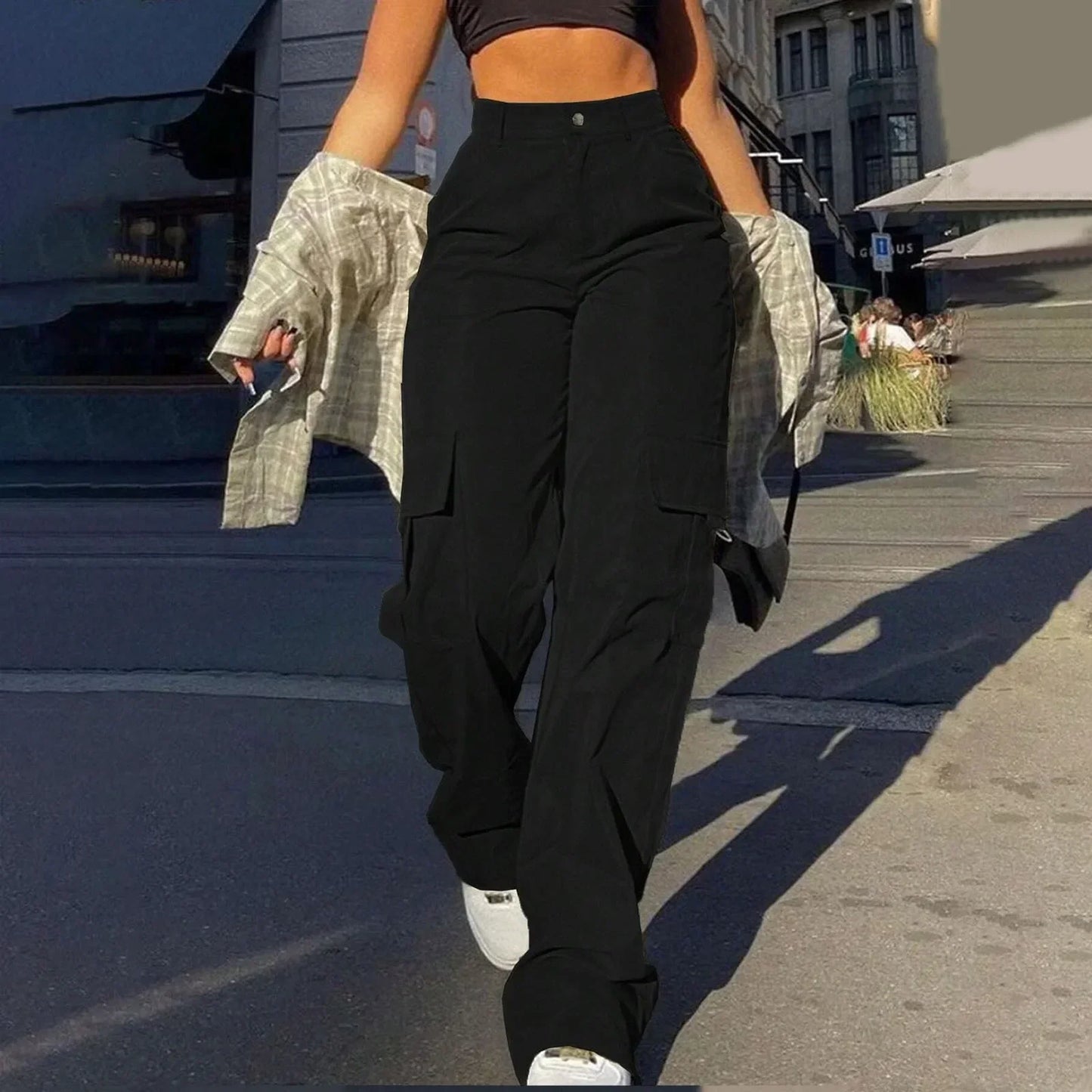 Paloma – Damen-Cargohosen mit hohem Bund