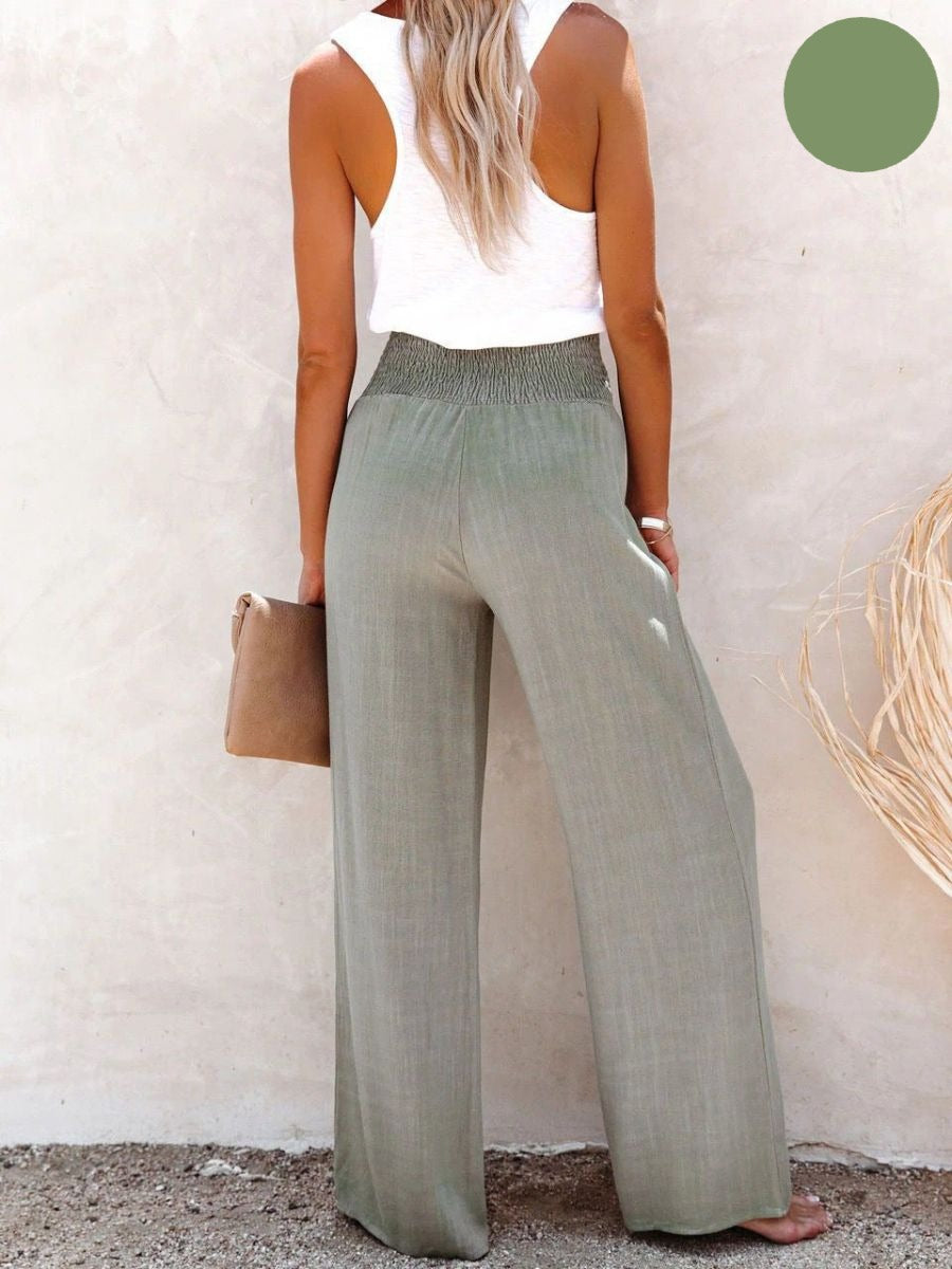 Sophia – Hoch geschnittene Hose aus Baumwolle & Leinen