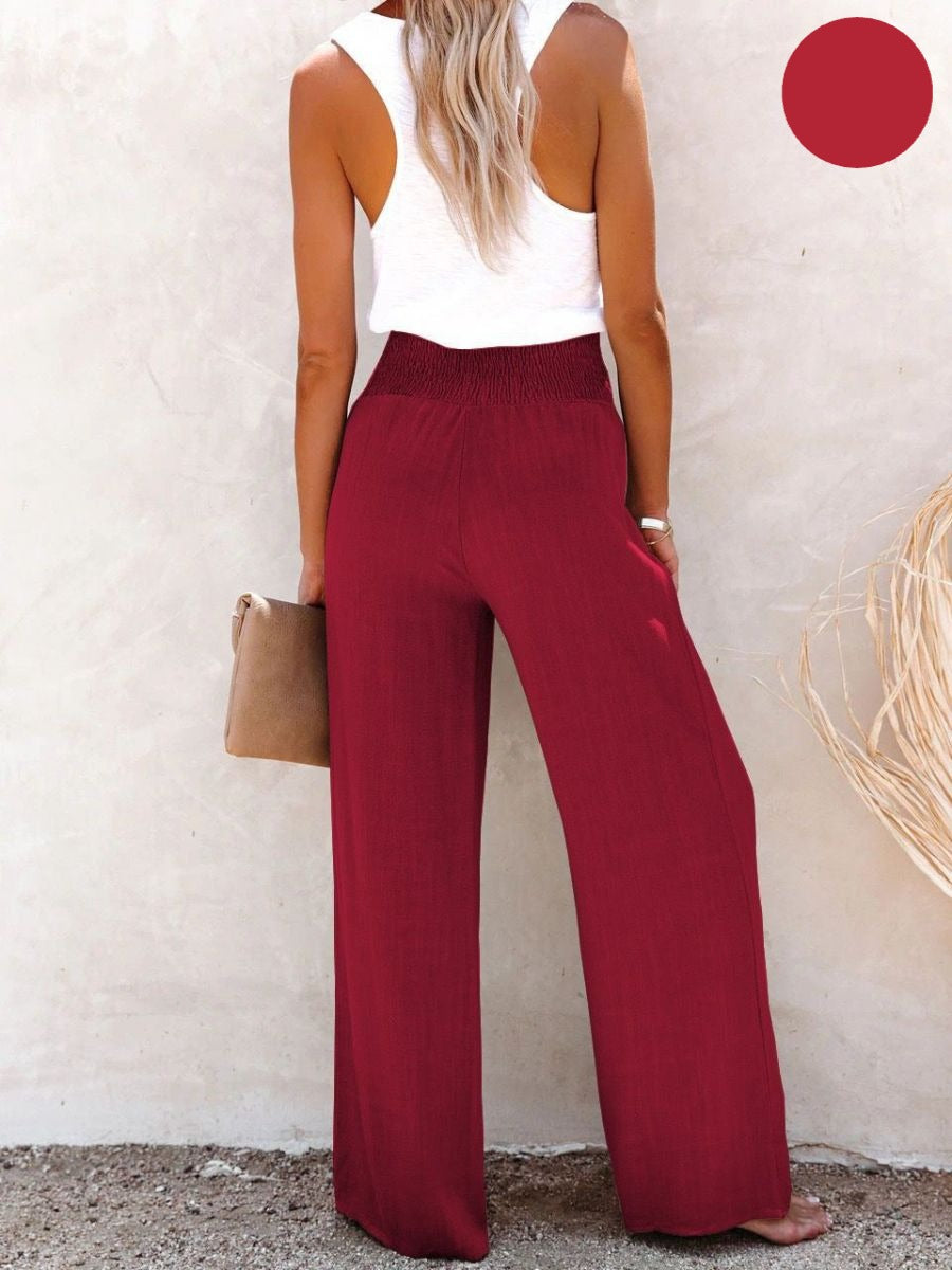 Sophia – Hoch geschnittene Hose aus Baumwolle & Leinen