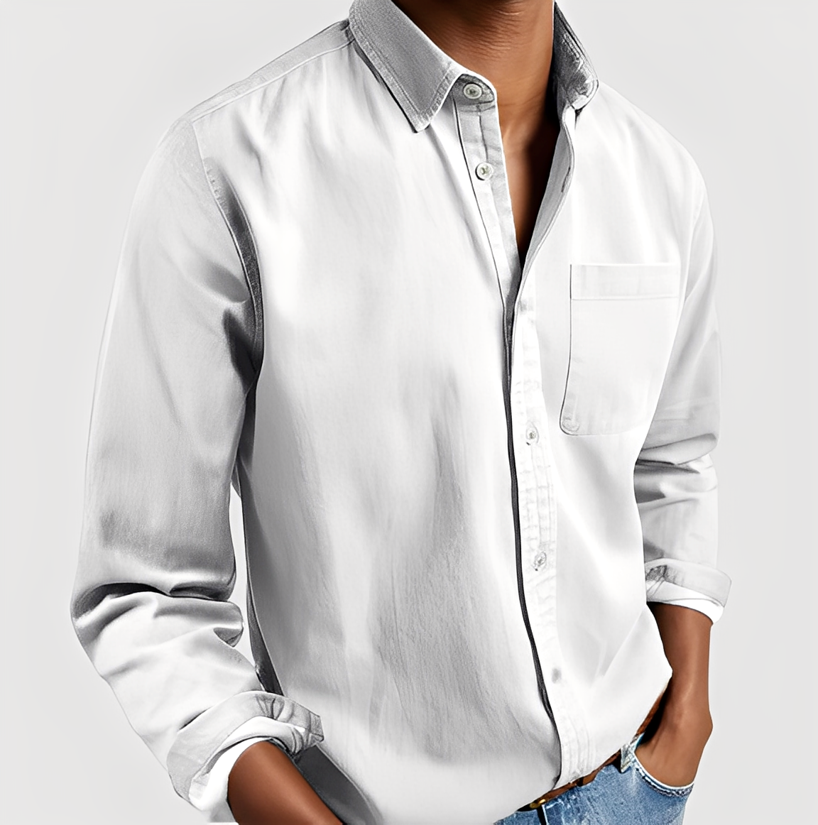 Maxime - Legeres Jeanshemd Weicher Stoffmix