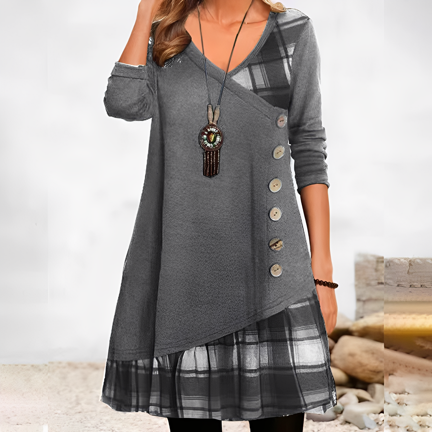 Shawnee - Bequemes Damenkleid mit Karomuster