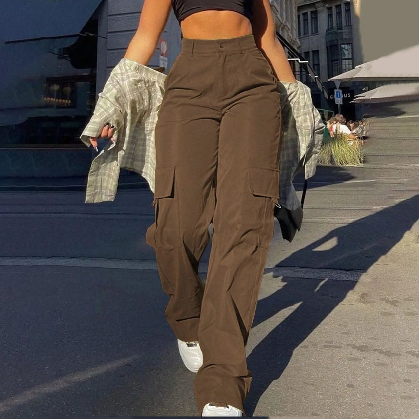 Paloma – Damen-Cargohosen mit hohem Bund