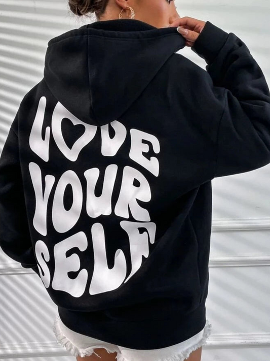 Lovely – Baumwoll-Hoodie mit auffälligem Statement