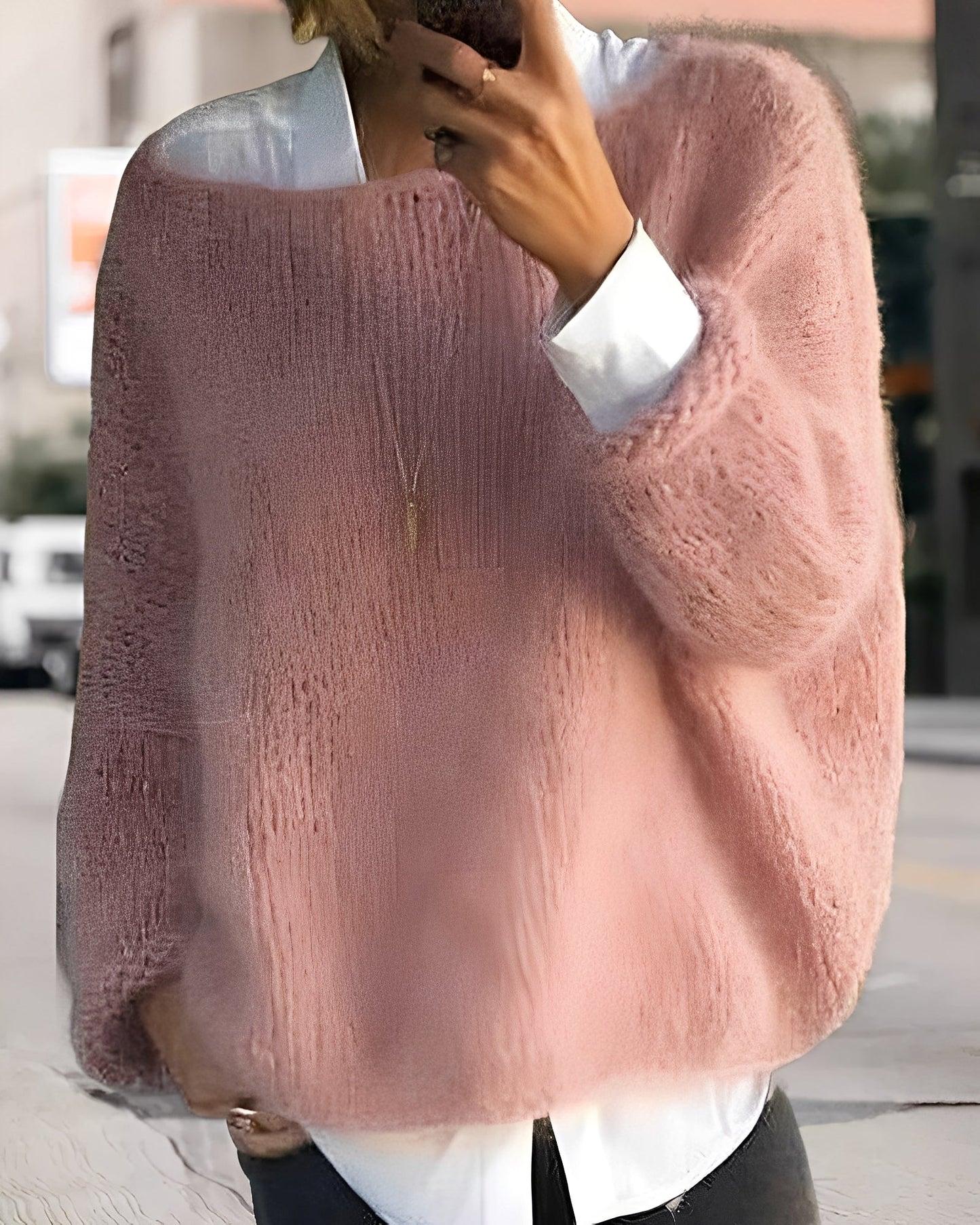 Sarah – Bunter Rundhals-Pullover