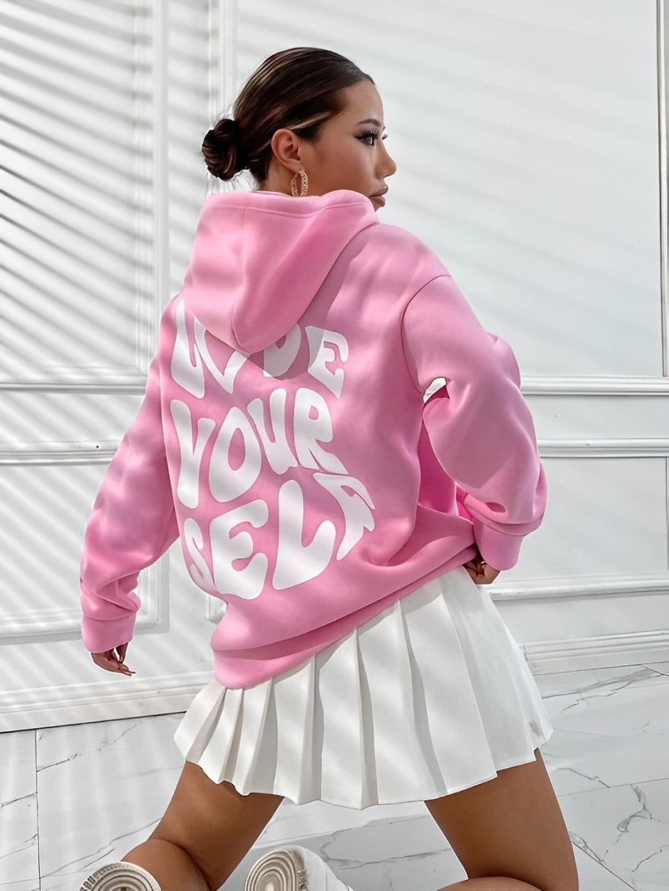 Daria – Gedruckter Baumwoll-Hoodie