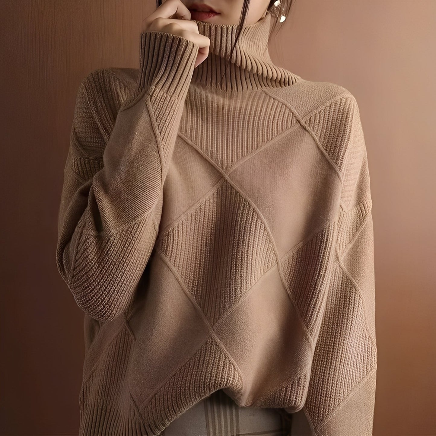 Lyndsea - Gemütlicher Damen-Rollkragenpullover
