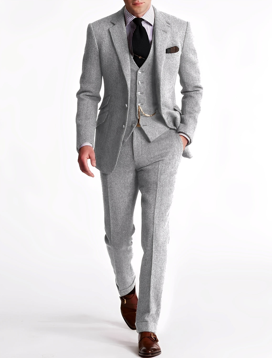 Desmond - Eleganter dreiteiliger Herren-Tweed-Anzug