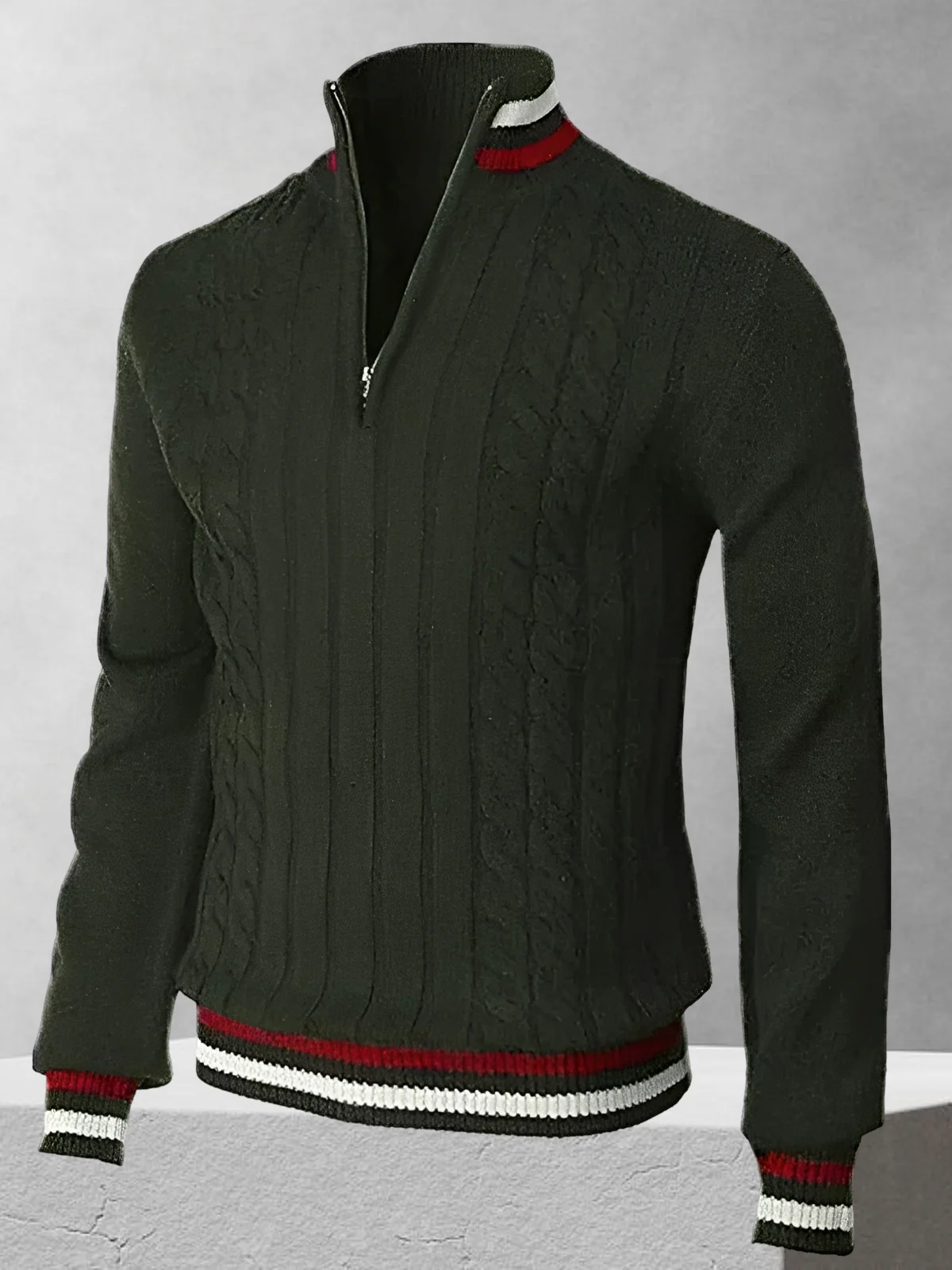 RALPH POLO – Reißverschluss-Strickpullover im italienischen Stil