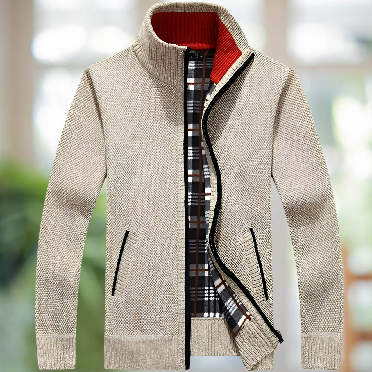 Iker – Warm gefütterte Herrenstrickjacke