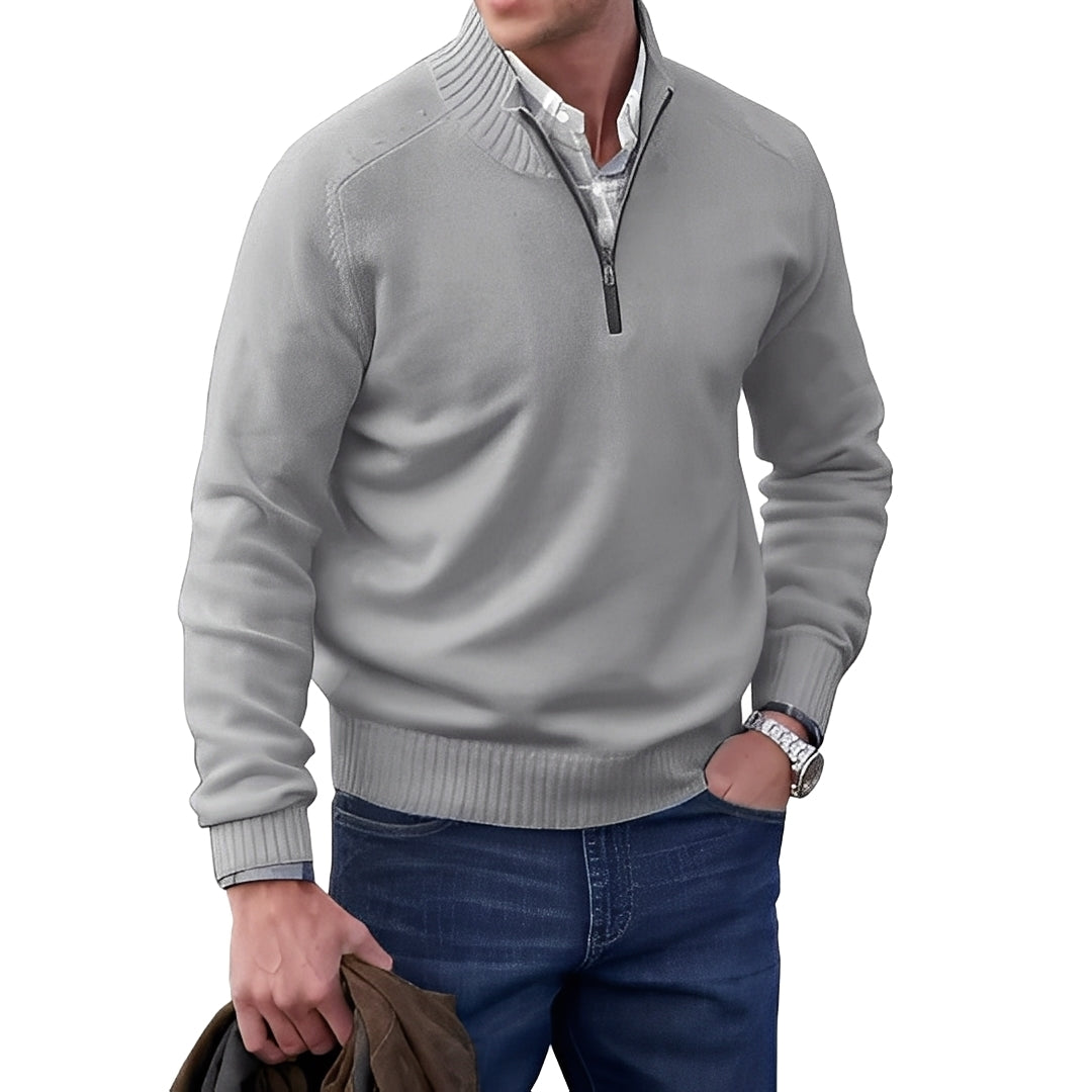 Merrill - Gemütlicher Herrenpullover aus Wolle mit Reißverschluss