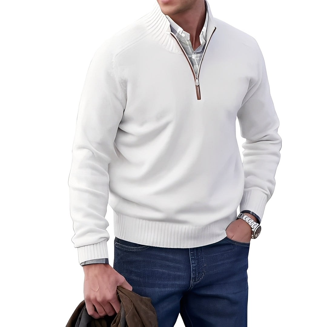 Merrill - Gemütlicher Herrenpullover aus Wolle mit Reißverschluss