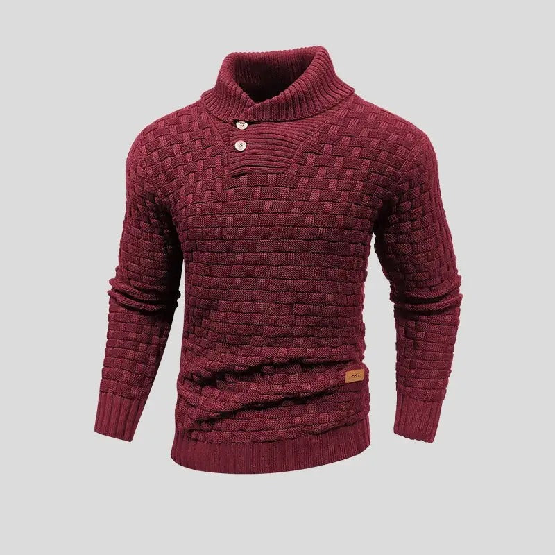 Eldon - Moderner Männerpullover mit Knöpfen