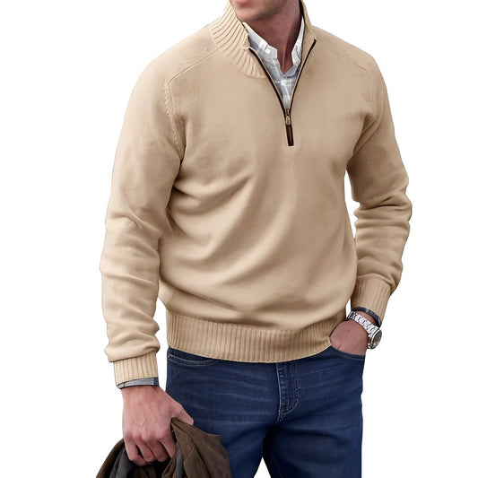 Jeremy - Leichter Kaschmirpullover für Herren mit Zipper