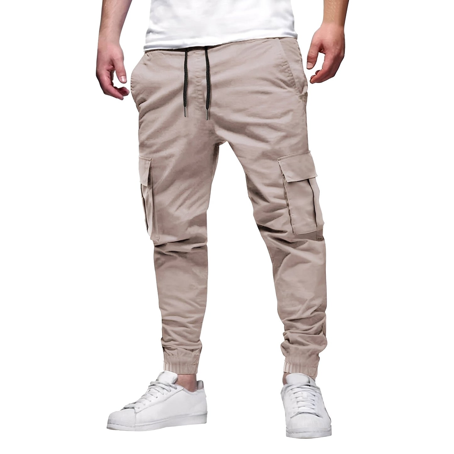 Tevin - Bequeme, schmal geschnittene Dehnstoff-Cargohose für Herren
