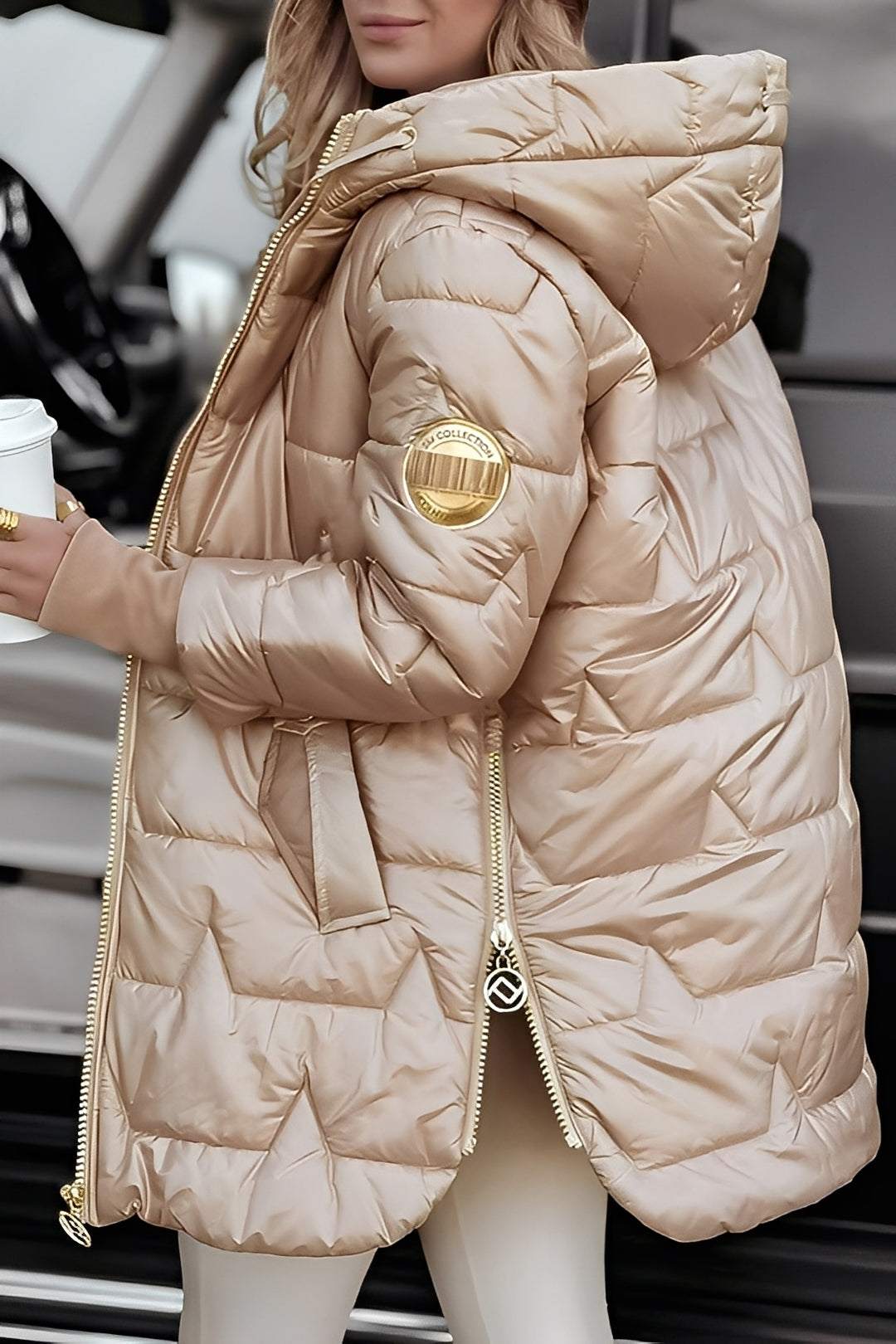 Georgina - Eleganter Damen-Daunenmantel mit Kapuze