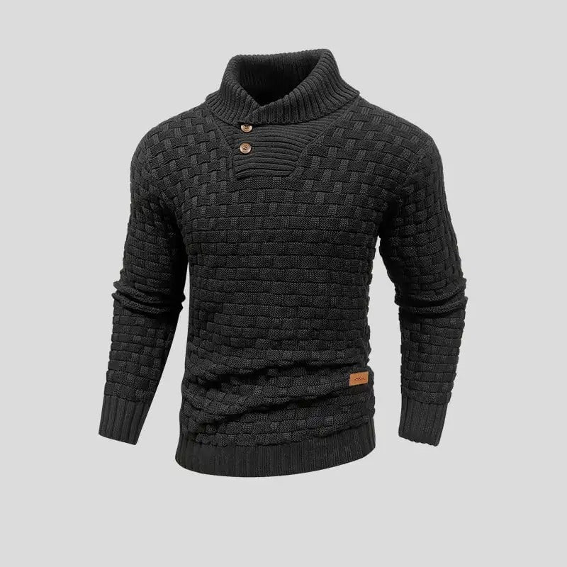 Eldon - Moderner Männerpullover mit Knöpfen