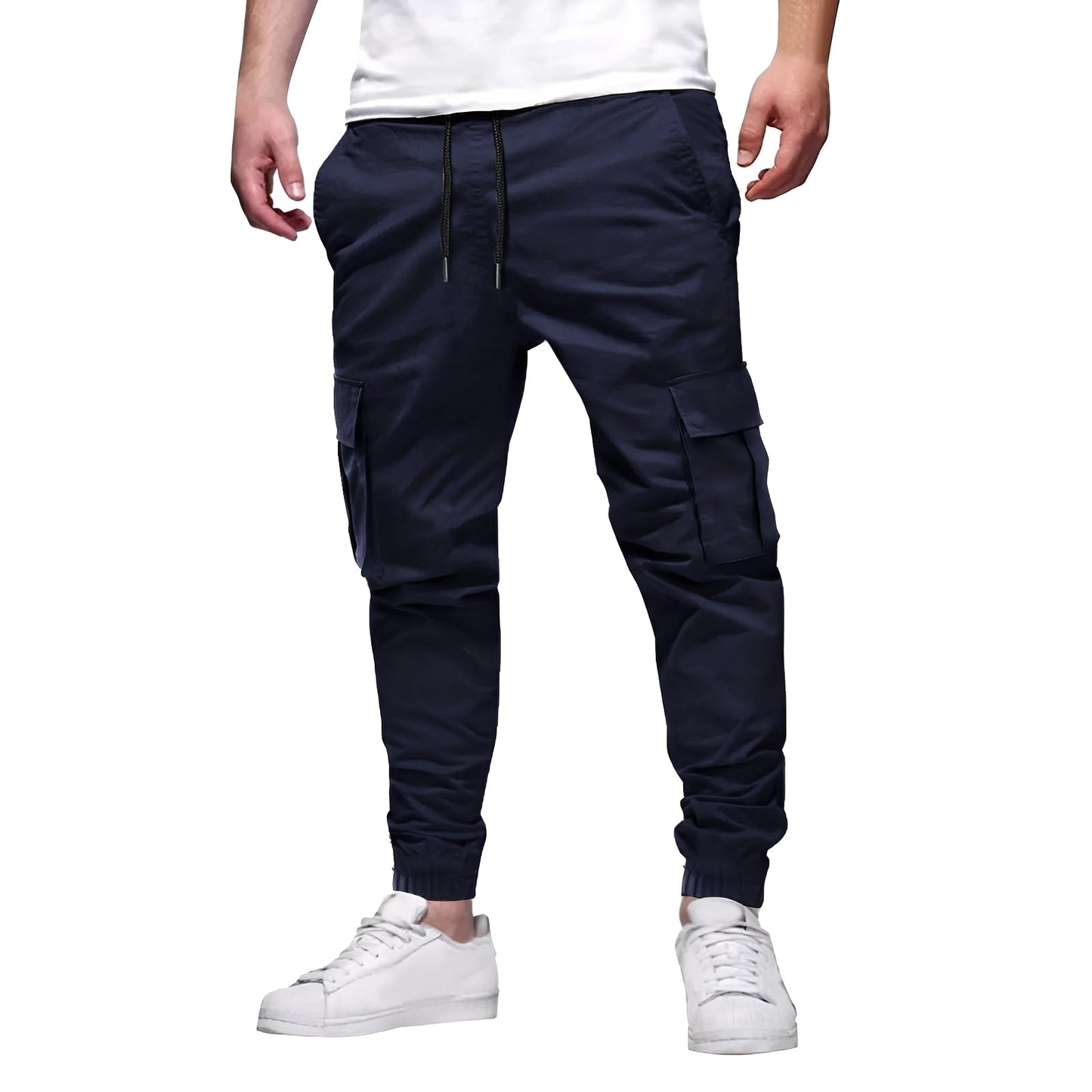 Tevin - Bequeme, schmal geschnittene Dehnstoff-Cargohose für Herren