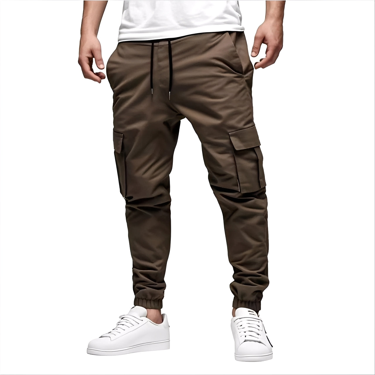 Tevin - Bequeme, schmal geschnittene Dehnstoff-Cargohose für Herren