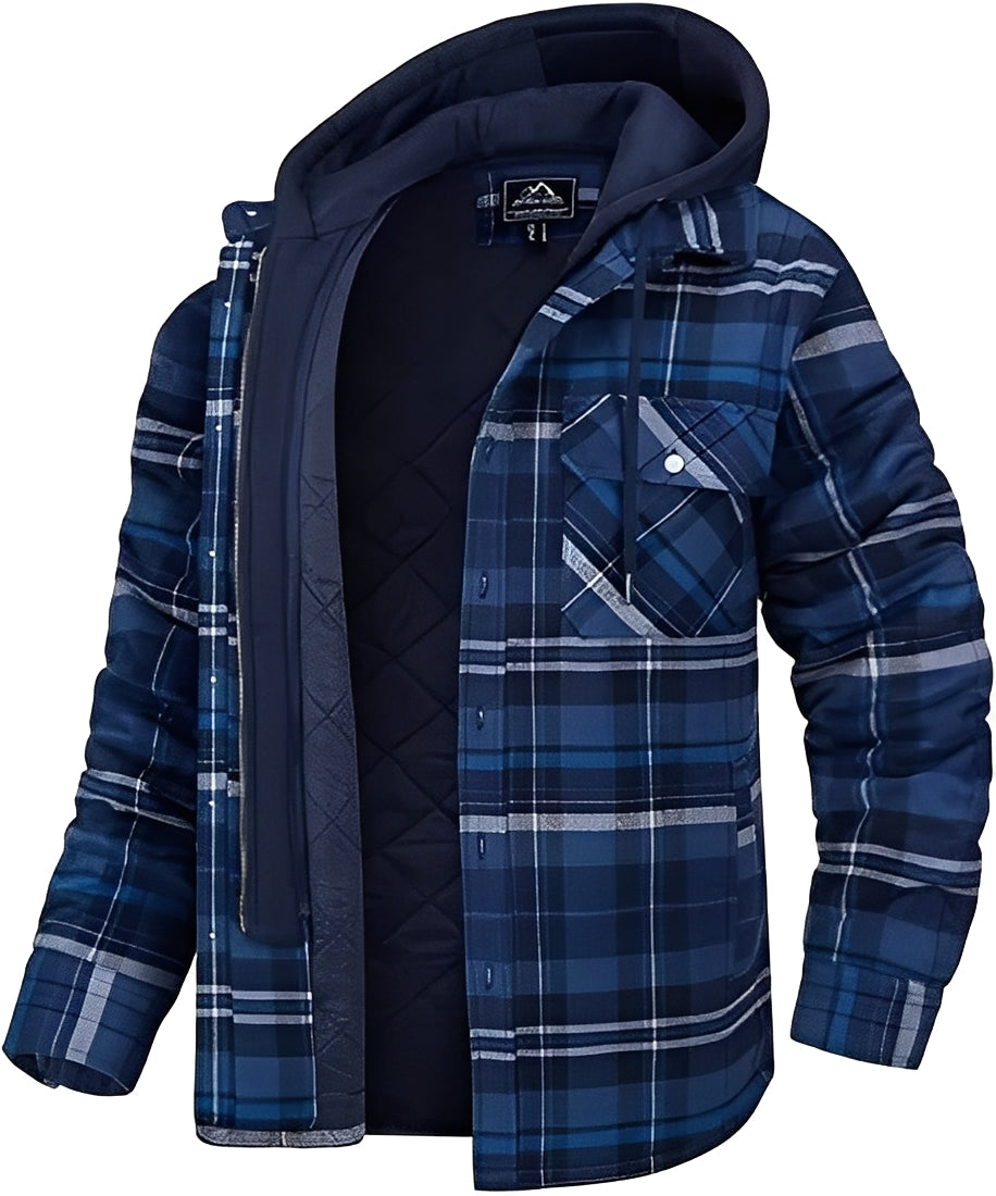 Rodger - Modische karierte Herrenjacke mit Kapuze