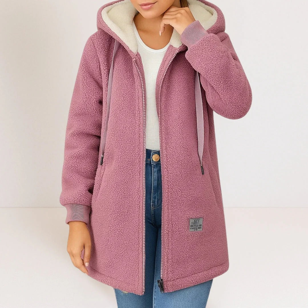 Colene - Komfortable und entspannt geschnittene Fleecejacke für Damen mit Kapuze