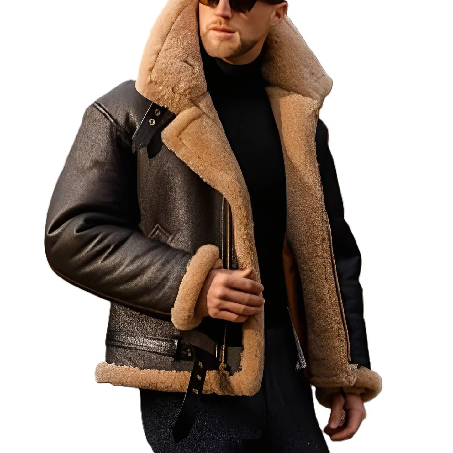 Brendon - Widerstandsfähige und dicke Herrenlederjacke