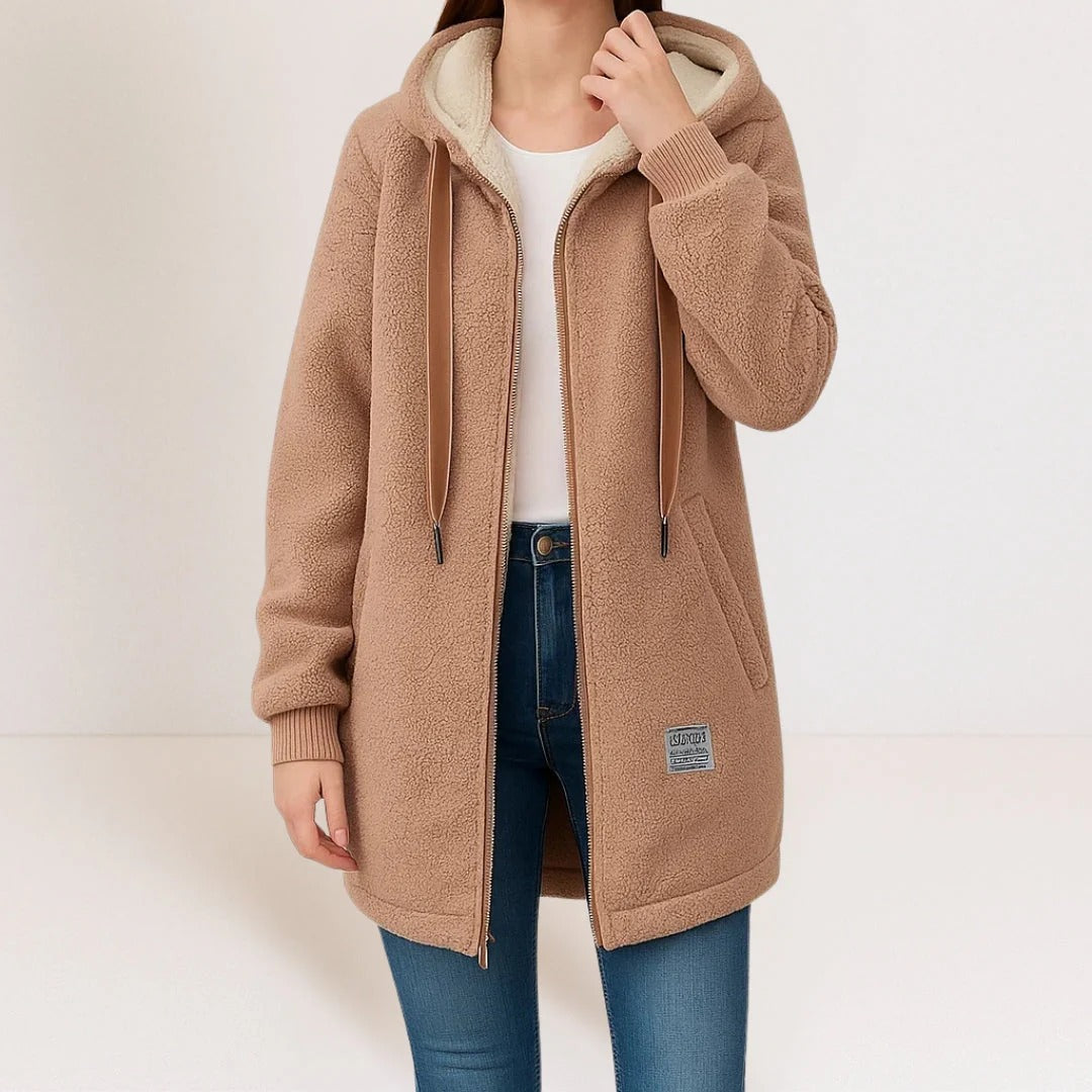 Colene - Komfortable und entspannt geschnittene Fleecejacke für Damen mit Kapuze
