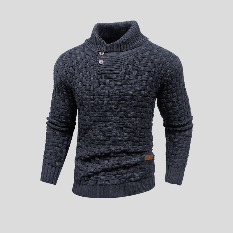 Eldon - Moderner Männerpullover mit Knöpfen