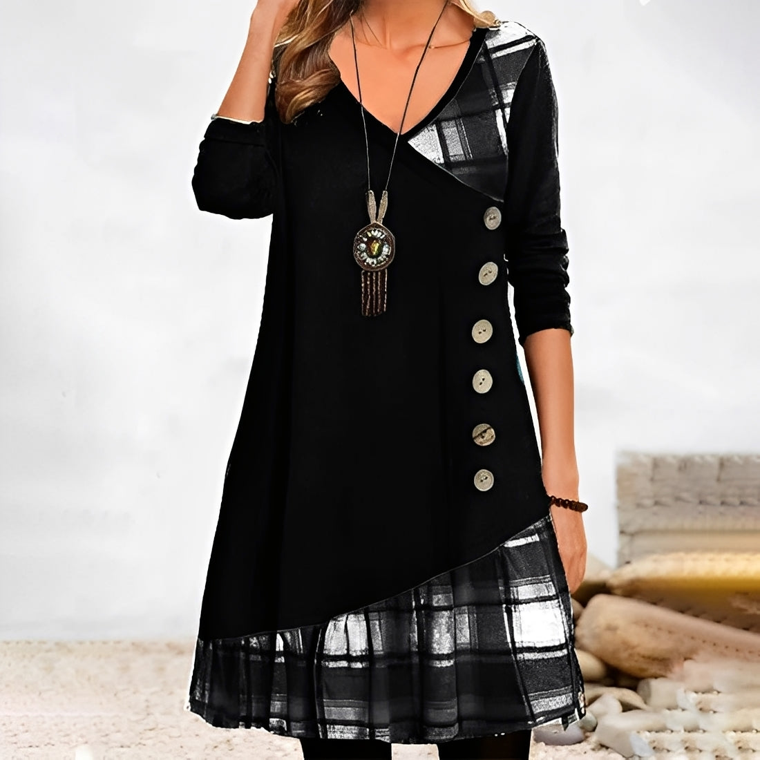 Shawnee - Bequemes Damenkleid mit Karomuster