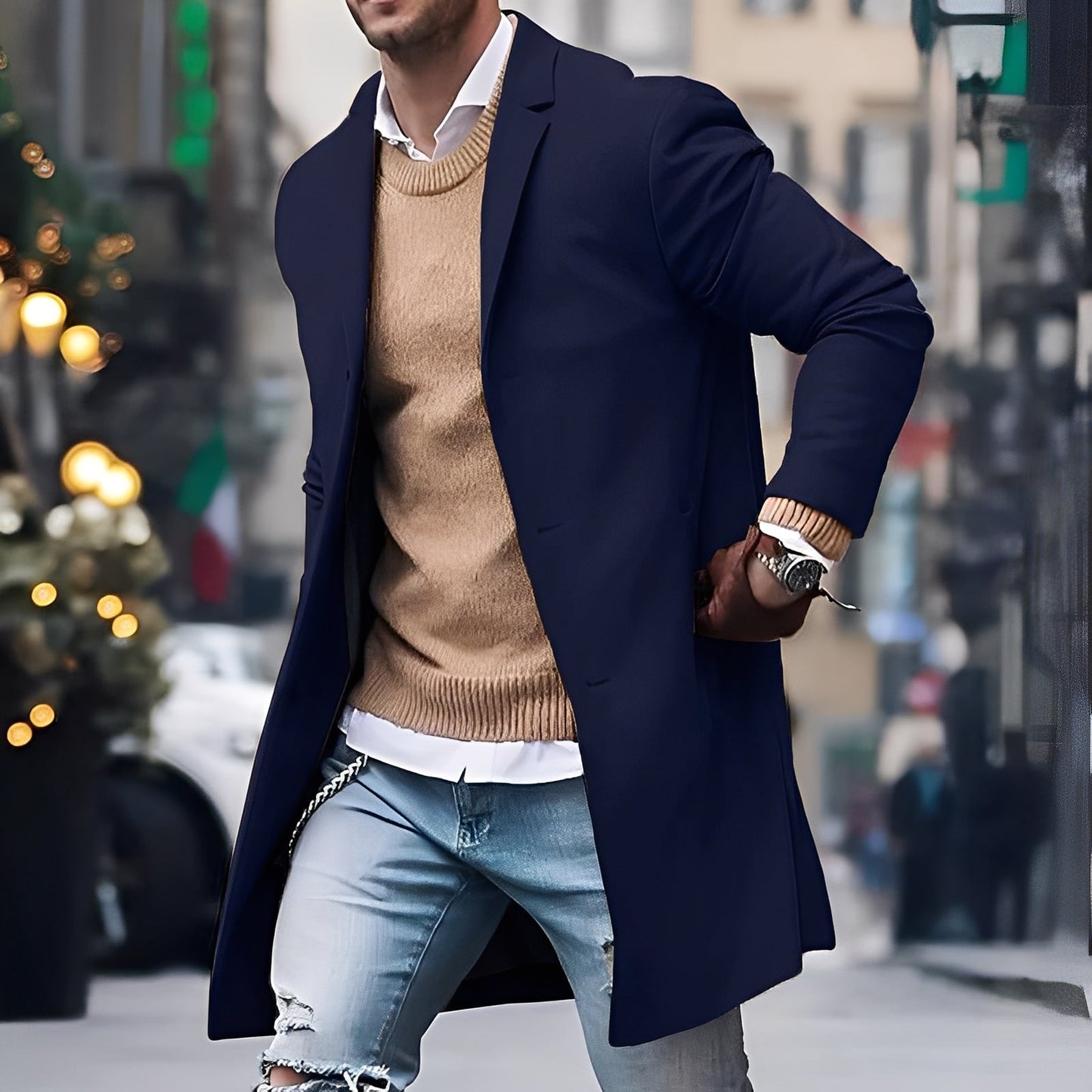 Landen - Eleganter Herren-Trenchcoat mit Kragen