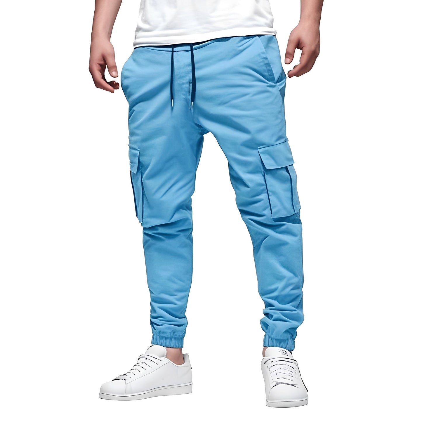 Tevin - Bequeme, schmal geschnittene Dehnstoff-Cargohose für Herren