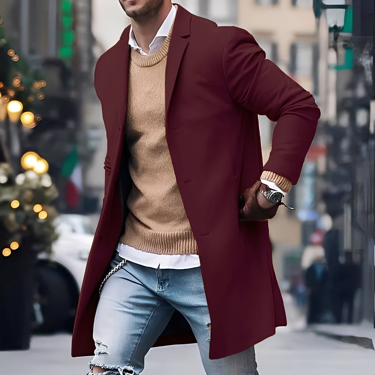 Landen - Eleganter Herren-Trenchcoat mit Kragen