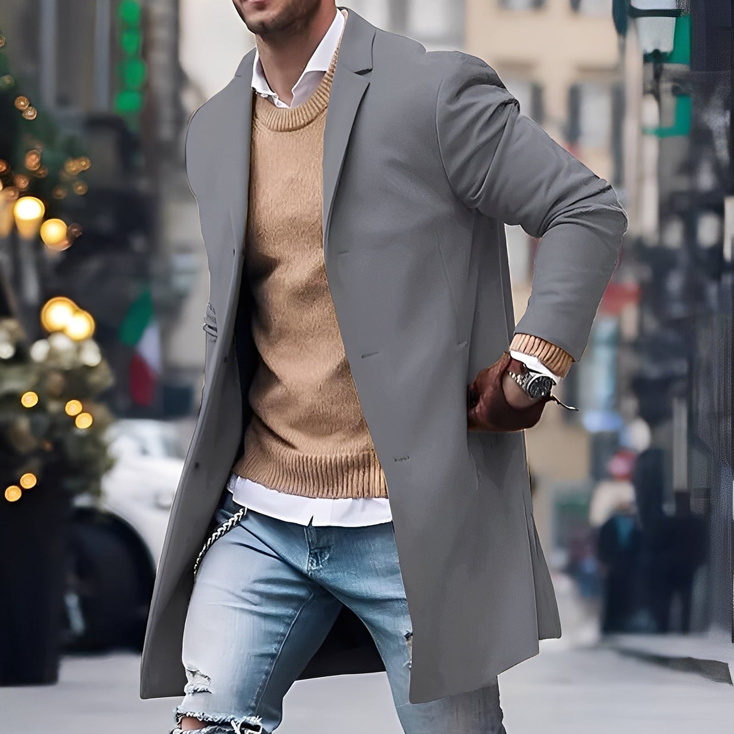 Landen - Eleganter Herren-Trenchcoat mit Kragen