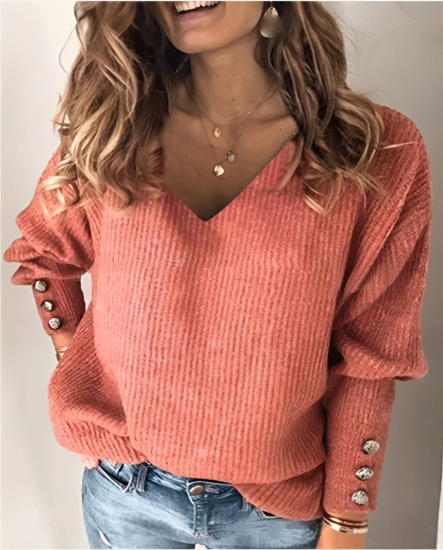 Beck – V-Ausschnitt-Pullover aus Strick