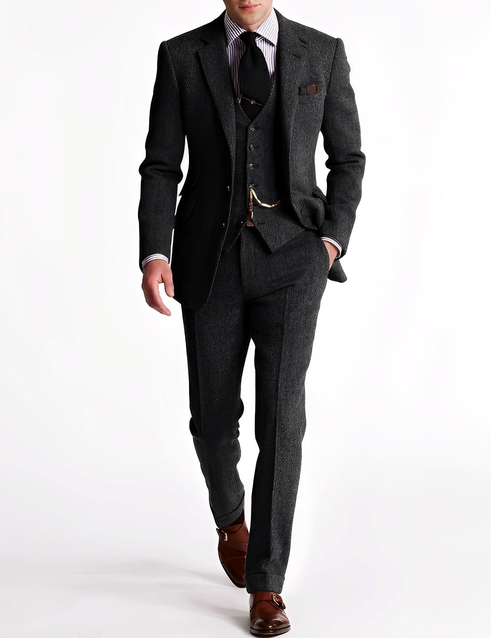 Desmond - Eleganter dreiteiliger Herren-Tweed-Anzug