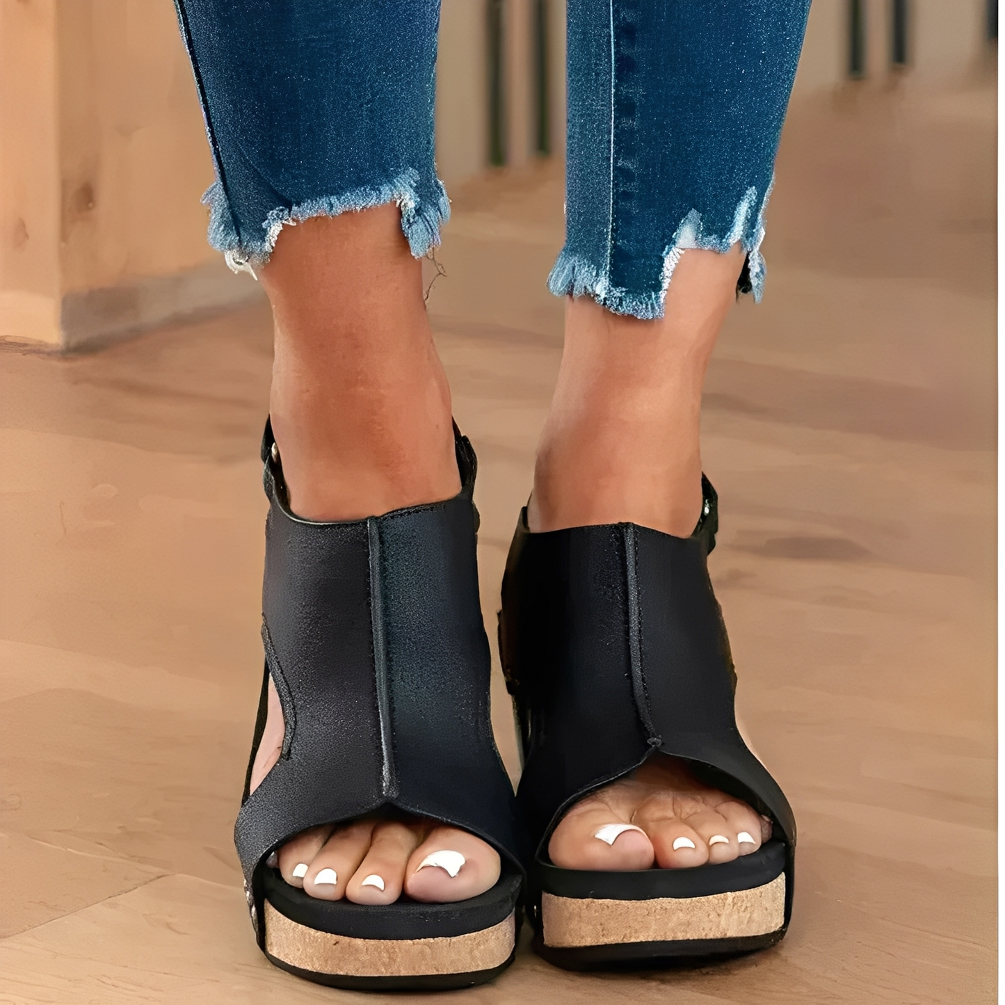 Mira - Keilsandalen mit offenem Zeh - Komfortables Design