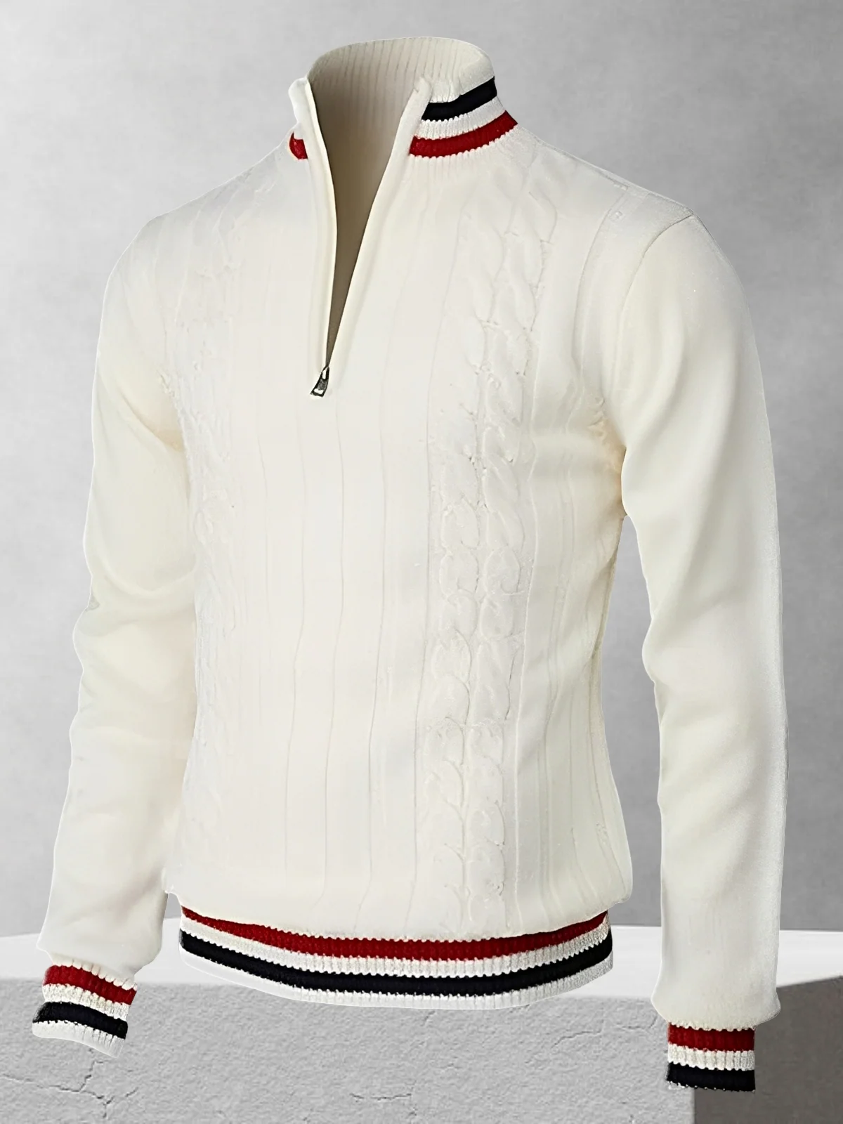 RALPH POLO – Reißverschluss-Strickpullover im italienischen Stil