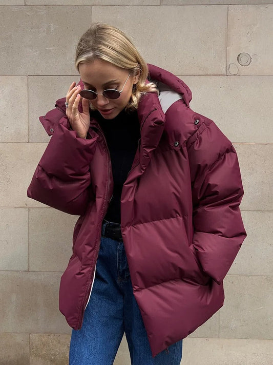 Jana – Gefütterte kurze Jacke mit Kapuze