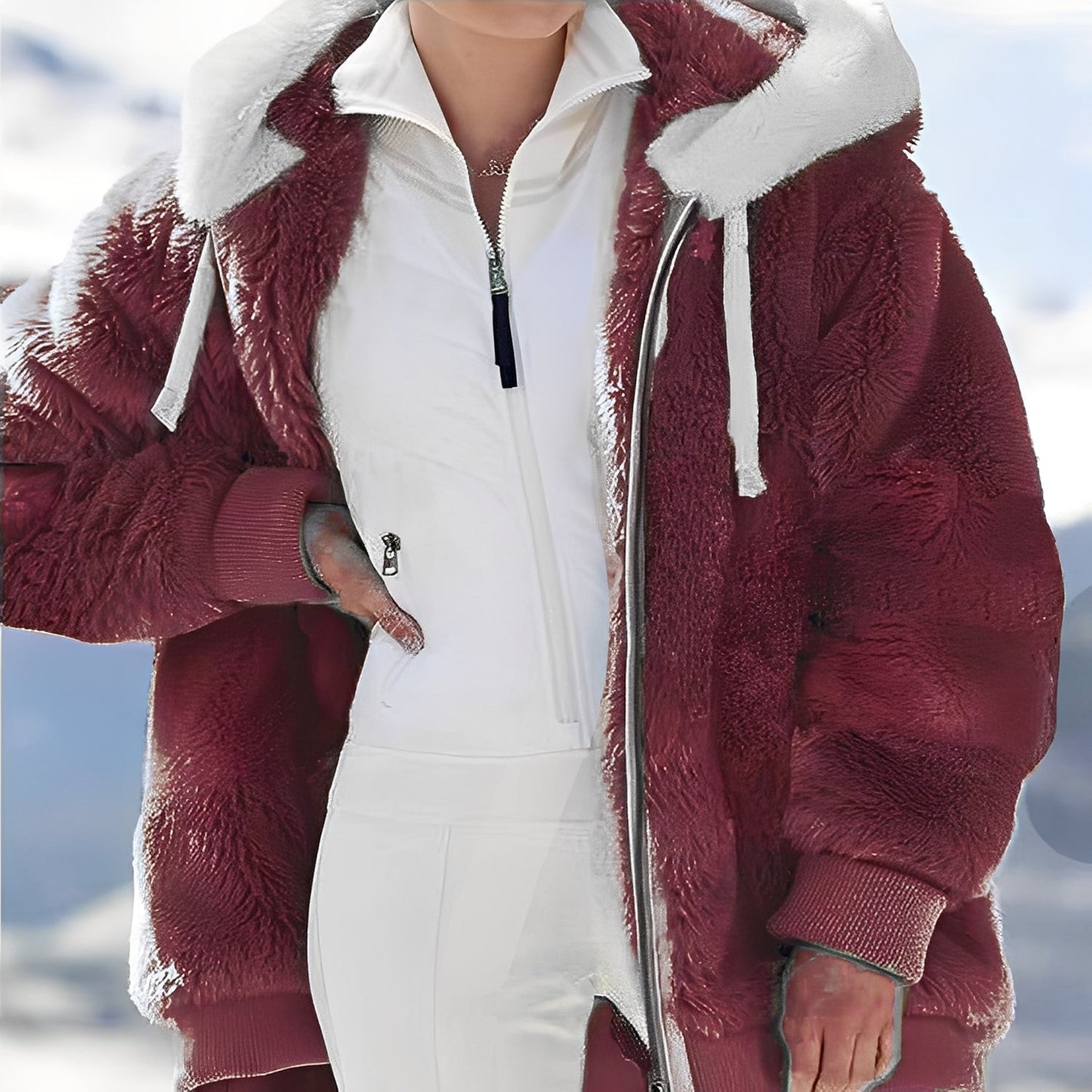 Regan - Weit geschnittene, kuschelige Damen-Fleecejacke